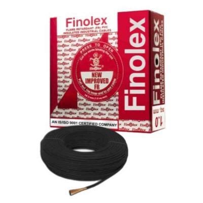 Finolex 1 sq.mm, Single Core Copper Flexible Cable, Black, PVC FR (Flame Retardant)