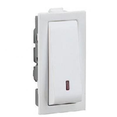 Legrand Britzy White Switch 6 A, 1 Module, 1 Way, With Indicator